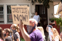 Woman watching demonstration